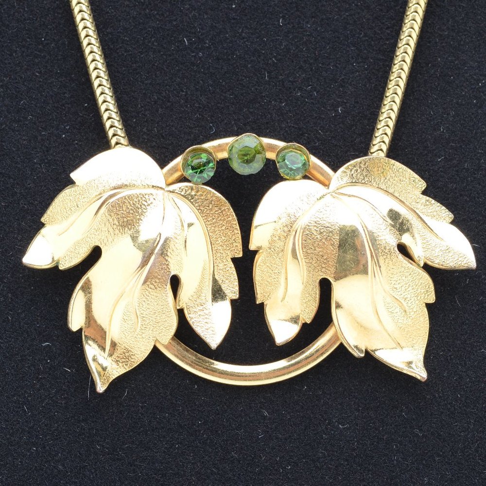 12K Gold Filled Leaf Necklace by Forstner - Vintage